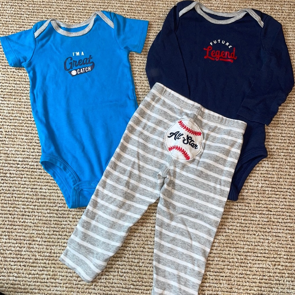 Carter’s short sleeve long sleeve pants baseball